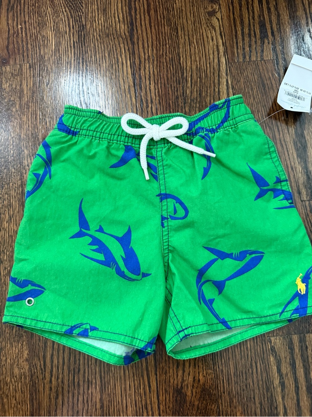 Ralph Lauren Green Shark Print Swim Trunks 18 months NWT
